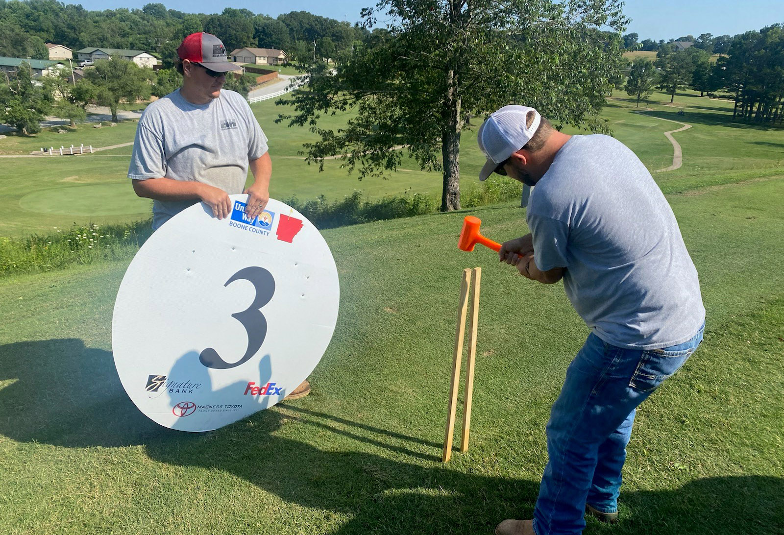 golf tournament sign hanging