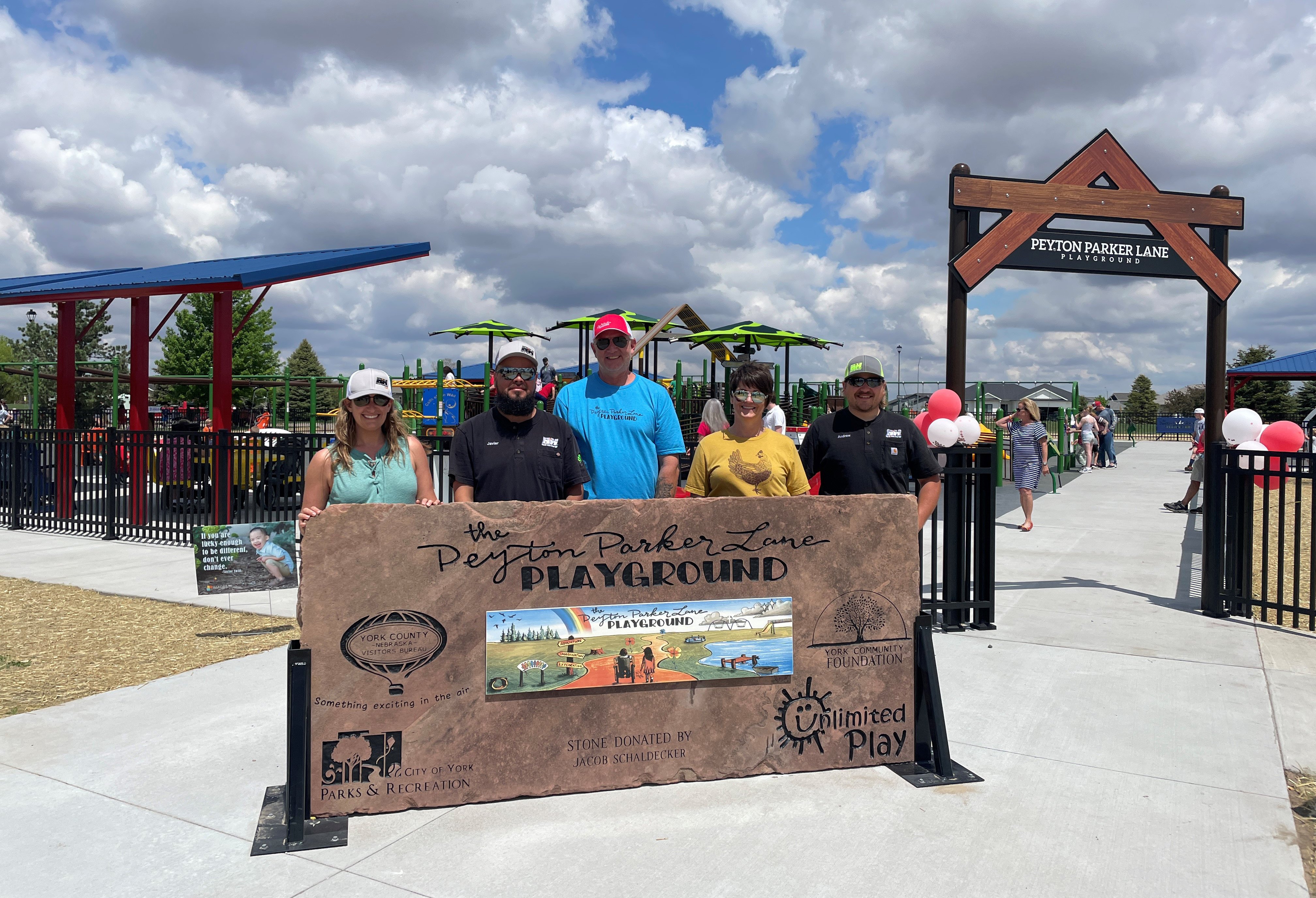 peyton parker lane playground ribbon cutting