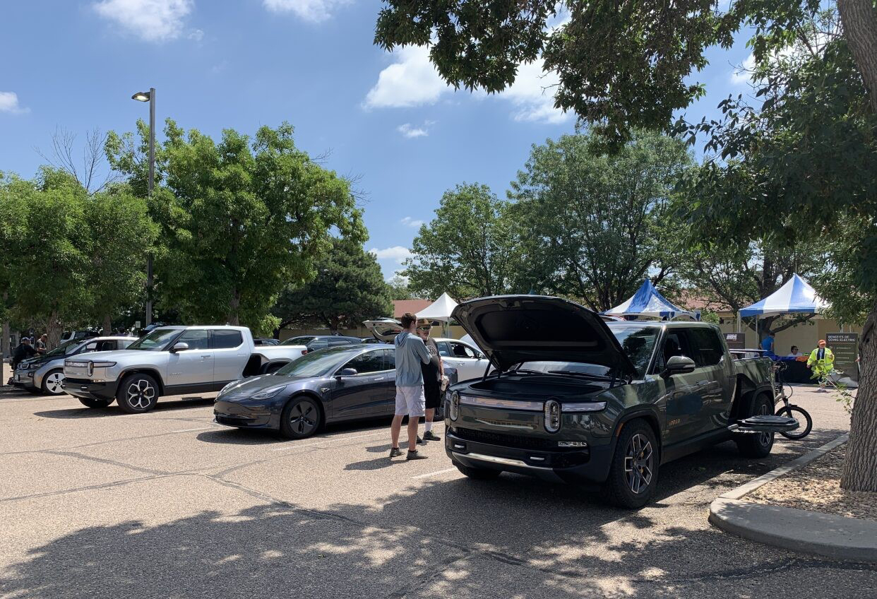 EV truck parked at event