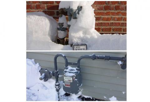 Snow on gas meter